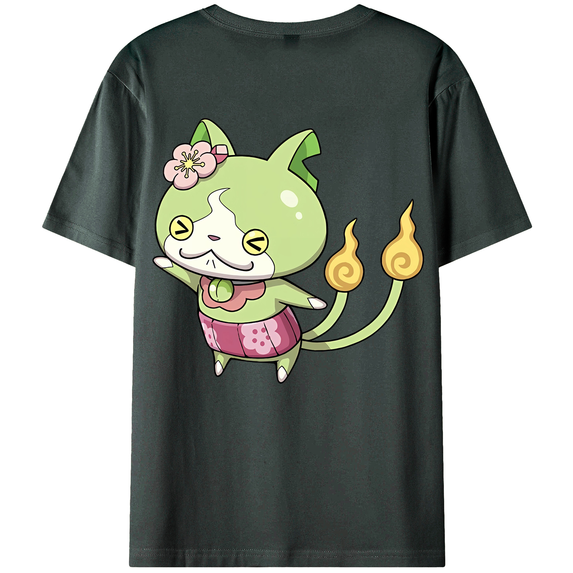 （画像用） 妖怪ウォッチ Yo-kai Watch 綿100％ メンズ半袖Tシャツ（バックプリント） 通気性